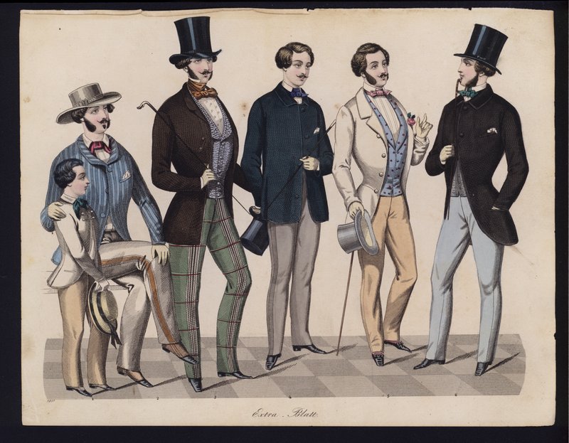 Alman moda levhası, 19. yüzyıl ortası (renkli gravür) by German School