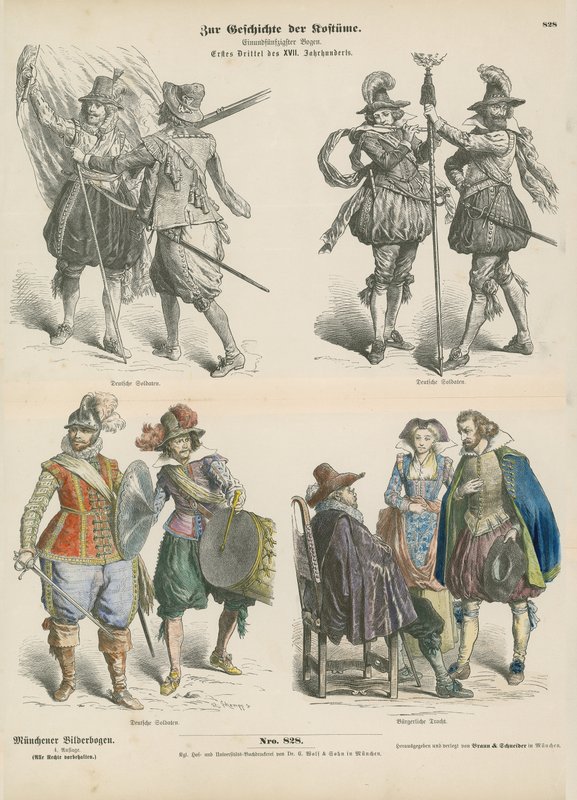 Alman askeri ve burjuva kostümleri, 17. yüzyılın başlarında by German School