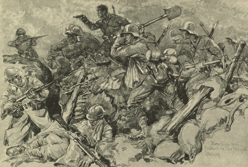 Alman birlikleri Fransız cephesine saldırıyor by German School