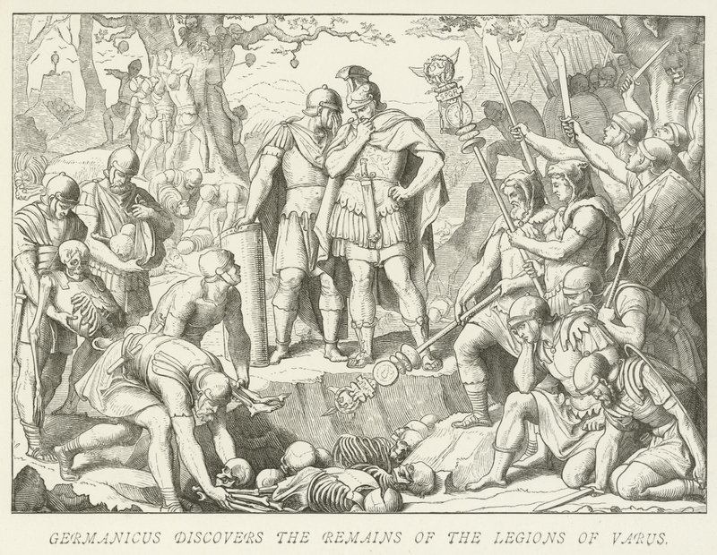 Germanicus, Varus Lejyonlarının kalıntılarını keşfeder by German School