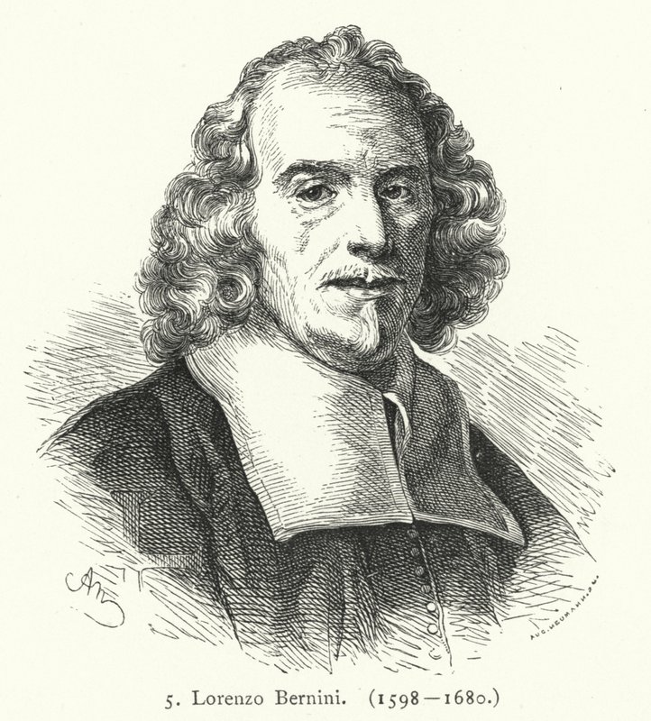 Gian Lorenzo Bernini, İtalyan Barok heykeltıraş ve mimar (gravür) by German School