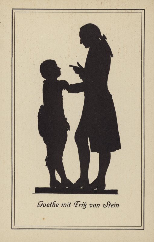 Goethe, Fritz von Stein ile birlikte (taş baskı) by German School