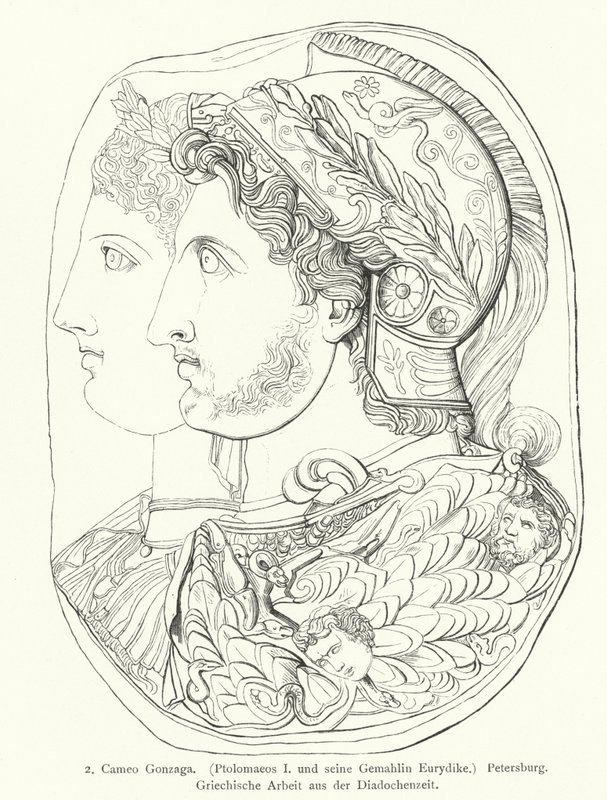 Gonzaga Cameo, Antik Yunan oyulmuş mücevher (gravür) by German School