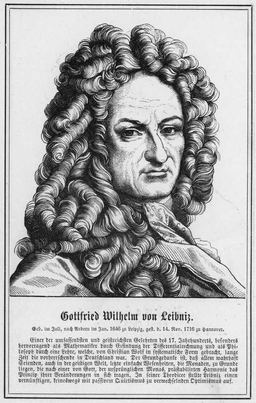 Gottfried Wilhelm von Leibniz (gravür) by German School