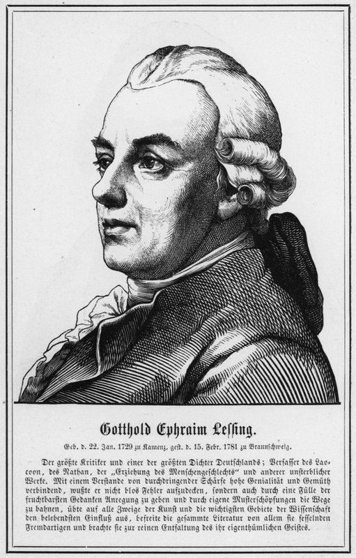 Gotthold Ephraim Lessing (gravür) by German School
