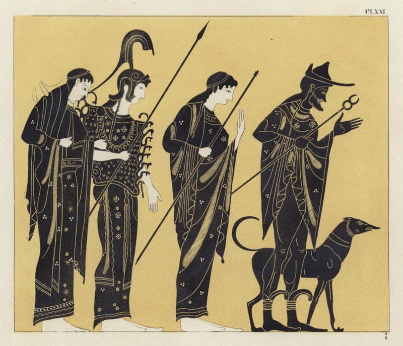 Köpekli Yunan figürleri by German School
