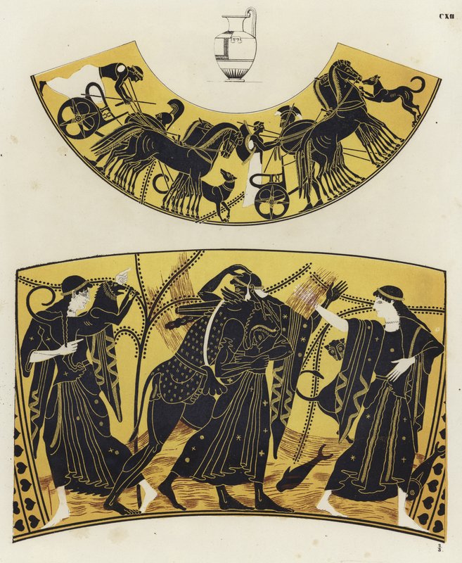 Yunan vazo boyama (renkli lito) by German School