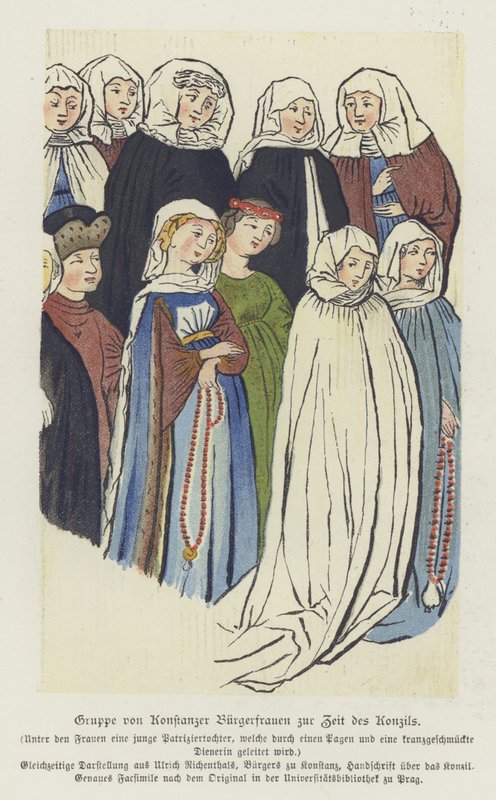 Constance Konseyi zamanının Constance kadınları grubu by German School