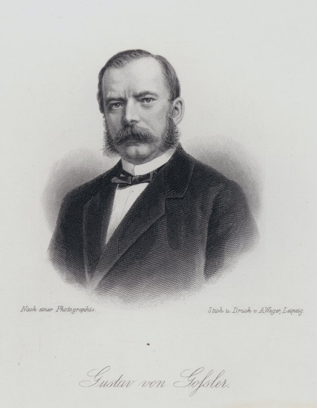 Gustav von Gossler, Alman avukat ve yönetici (gravür) by German School