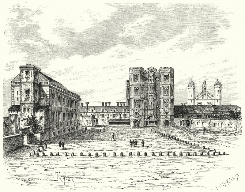 Hampton Court Sarayı, Thames üzerine Richmond (gravür) by German School