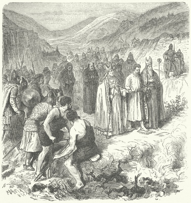 Norveç Kralı Harald Gille, ateşle çile çekiyor by German School