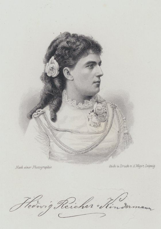 Hedwig Reicher-Kindermann, Alman opera sanatçısı (gravür) by German School