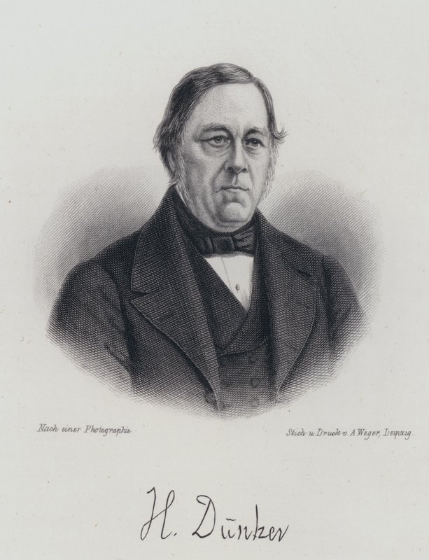 Heinrich Duentzer, Alman filolog ve edebiyat tarihçisi (gravür) by German School
