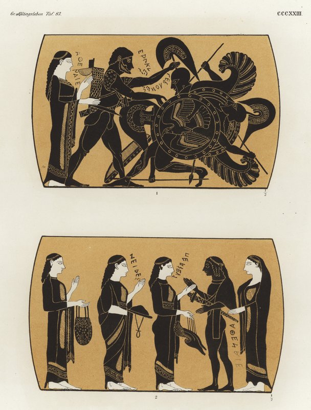 Geryon ve Perseus ile savaşan Herkül, Medusa