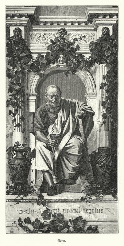 Horace, Romalı şair (gravür) by German School