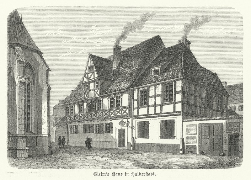 Şair Johann Wilhelm Ludwig Gleim'in Evi, Halberstadt, Almanya (gravür) by German School