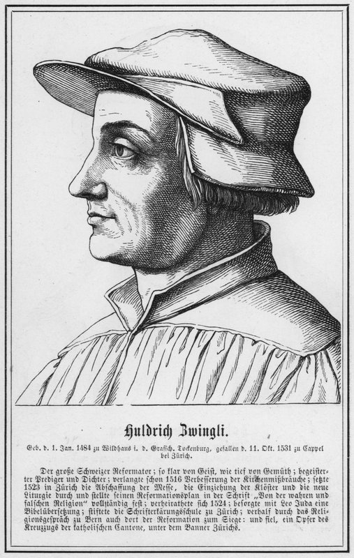 Huldrych Zwingli (gravür) by German School