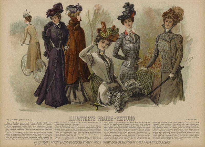 Illustrirte Frauen-Zeitung (renkli taş) için çizim by German School