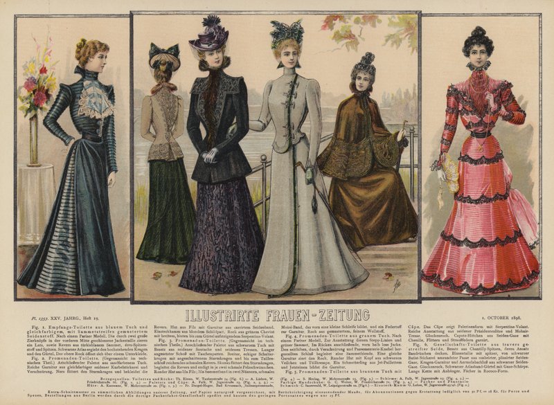Illustrirte Frauen-Zeitung (renkli taş) için çizim by German School