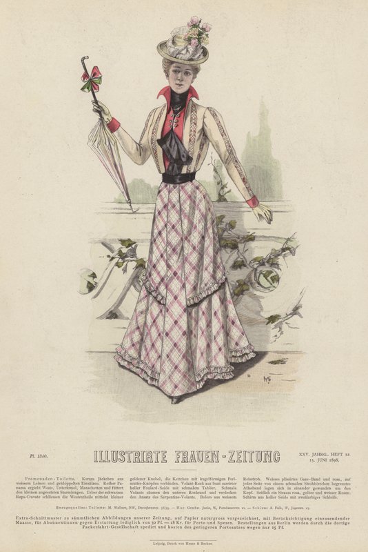 Illustrirte Frauen-Zeitung (renkli taş) için çizim by German School