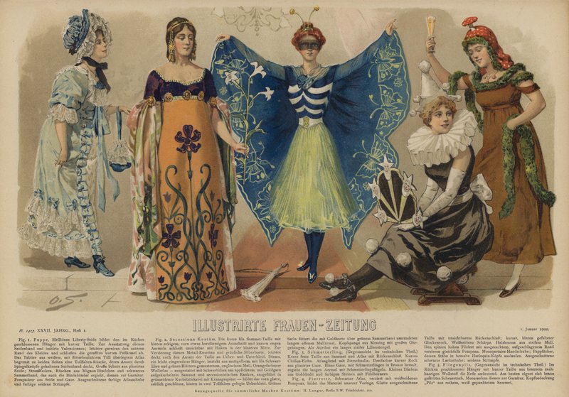 Illustrirte Frauen-Zeitung için illüstrasyon (renkli taş baskı) by German School