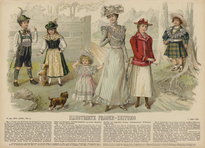 Illustrirte Frauen-Zeitung (renkli taş) için çizim by German School