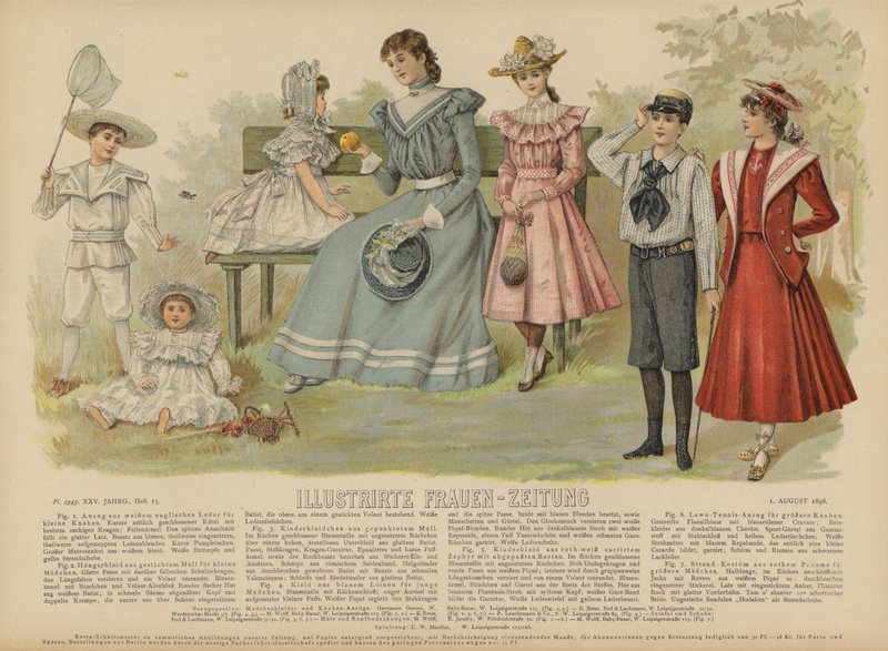 Illustrirte Frauen-Zeitung (renkli taş) için çizim by German School