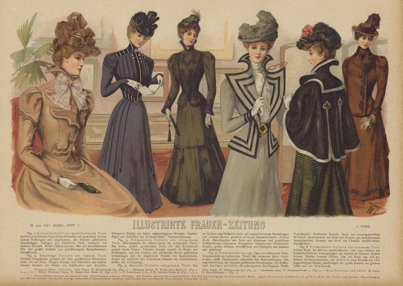 Illustrirte Frauen-Zeitung (renkli taş) için çizim by German School