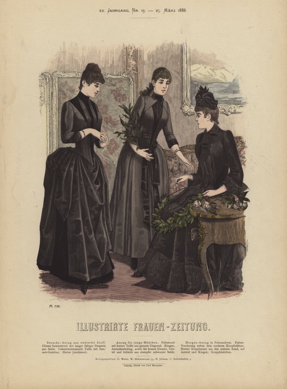 Illustrirte Frauen-Zeitung (renkli taş) için çizim by German School