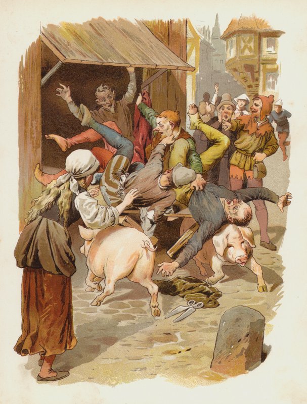 Till Eulenspiegel için illüstrasyon by German School