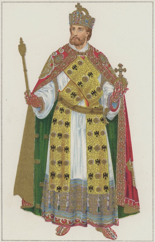 Kutsal Roma İmparatorlarının imparatorluk kıyafeti (renkli taş) by German School