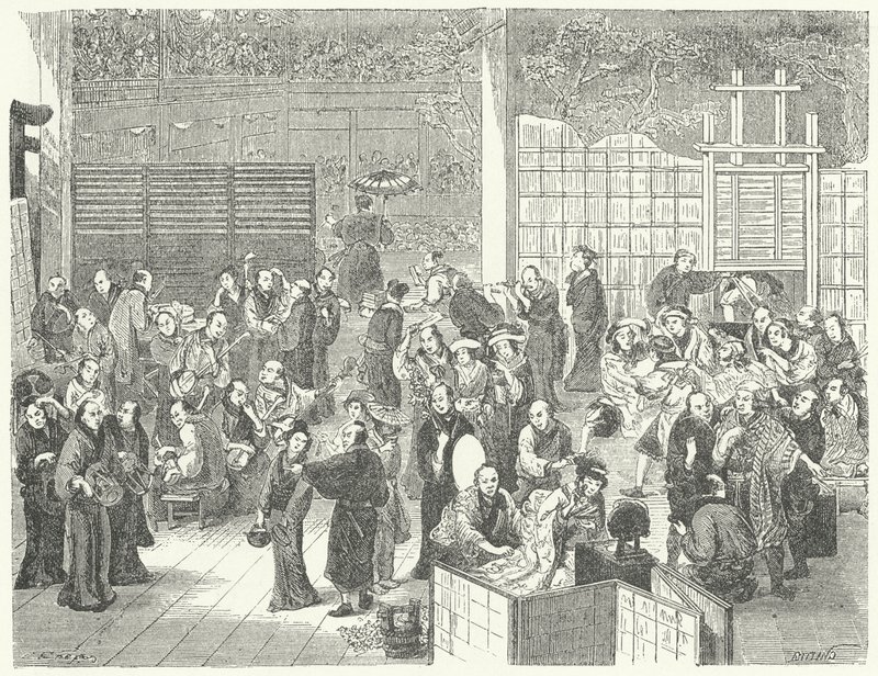 Bir Japon tiyatrosunun soyunma odasında (gravür) by German School