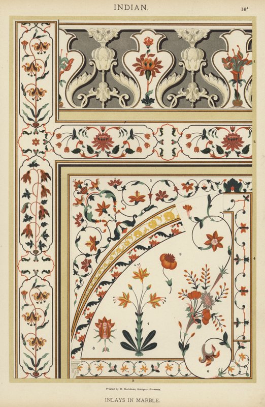 Hint, Mermer Kakma (renkli taş) by German School