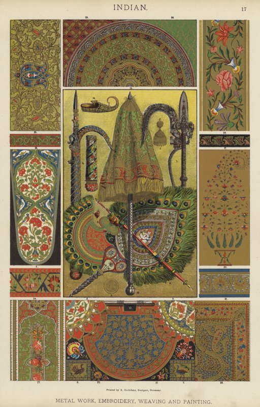 Hint, Metal İşleri, Nakış, Dokuma ve Boyama (renkli lito) by German School