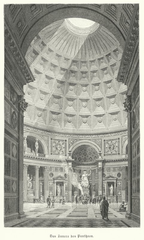 Pantheon'un içi, Roma (gravür) by German School