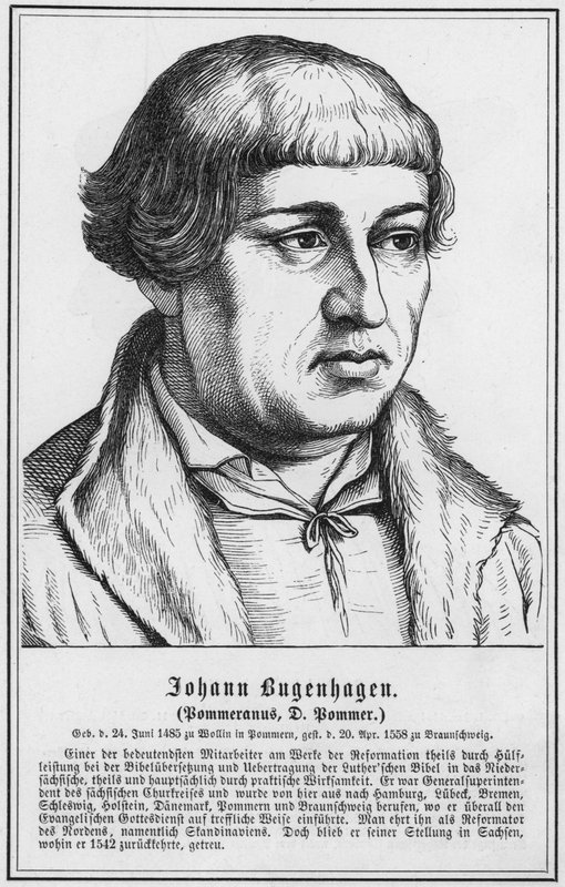 Johann Bugenhagen, Pommeranus, D Pommer (gravür) by German School