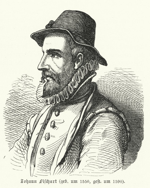 Johann Fischart, Alman yazar ve hicivci (gravür) by German School