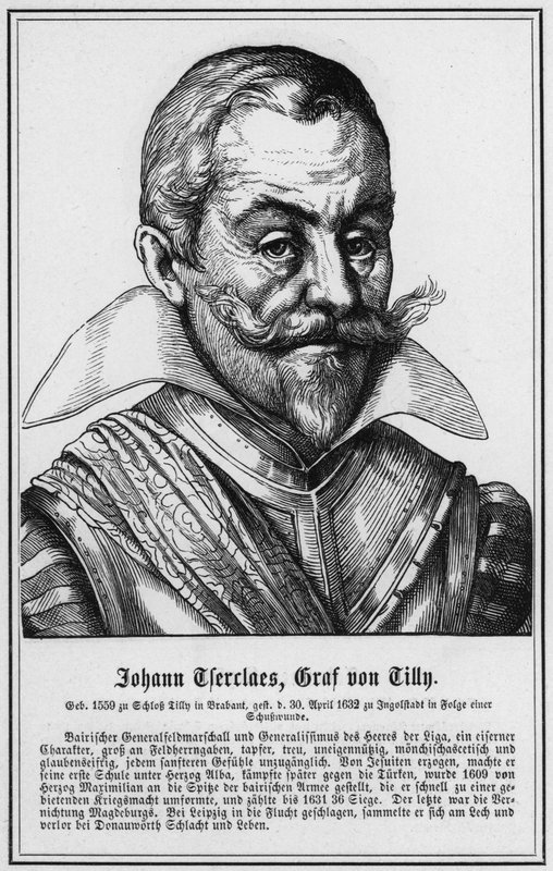 Johann Tserclaes, Tilly Kontu (gravür) by German School