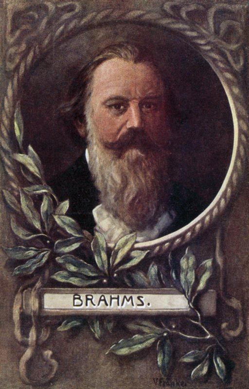 Johannes Brahms, Alman besteci ve piyanist (renkli taş) by German School