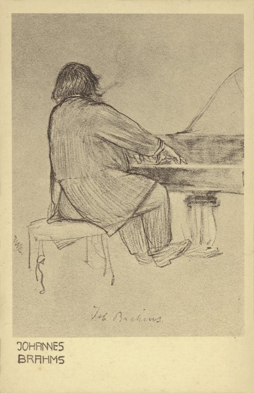 Johannes Brahms piyano çalıyor by German School
