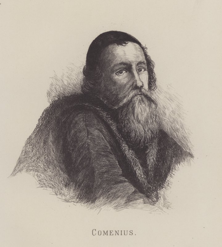 John Amos Comenius, Çek filozof, ilahiyatçı ve eğitim kampanyacısı (lito) by German School