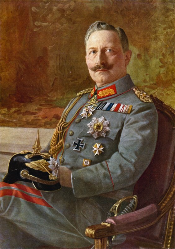 Kaiser Wilhelm II (renkli taş baskı) by German School