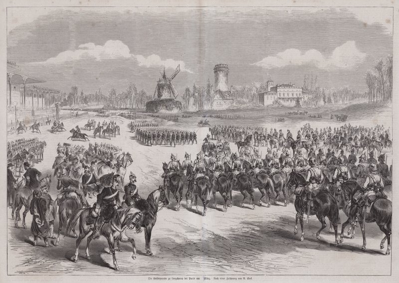 Almanya Kralı I. Wilhelm, ordusunun Longchamp, Paris, Fransa