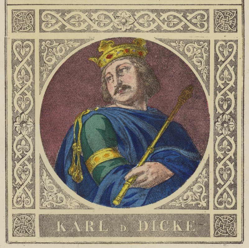Karl D. Dicke, 876-887 (renkli gravür) by German School