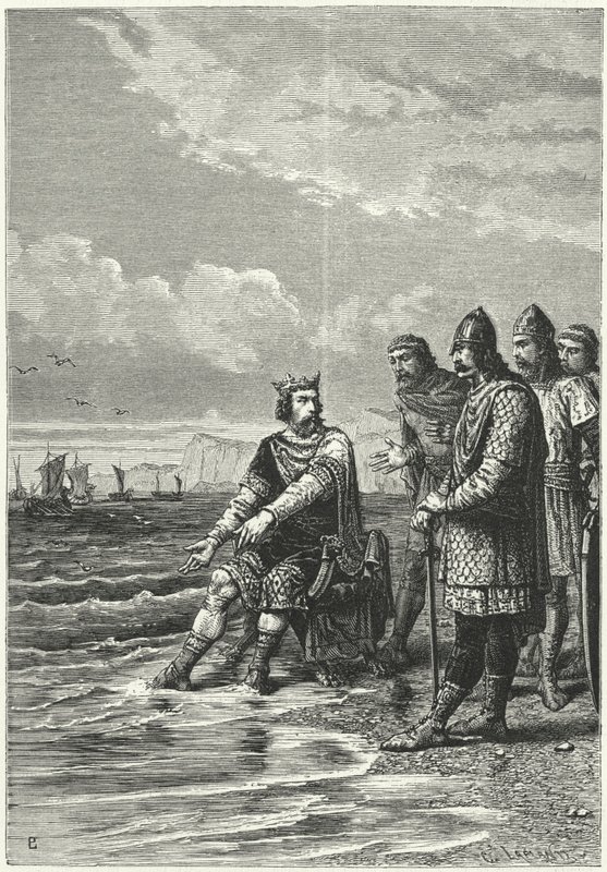 Kral Canute ve dalgalar (gravür) by German School