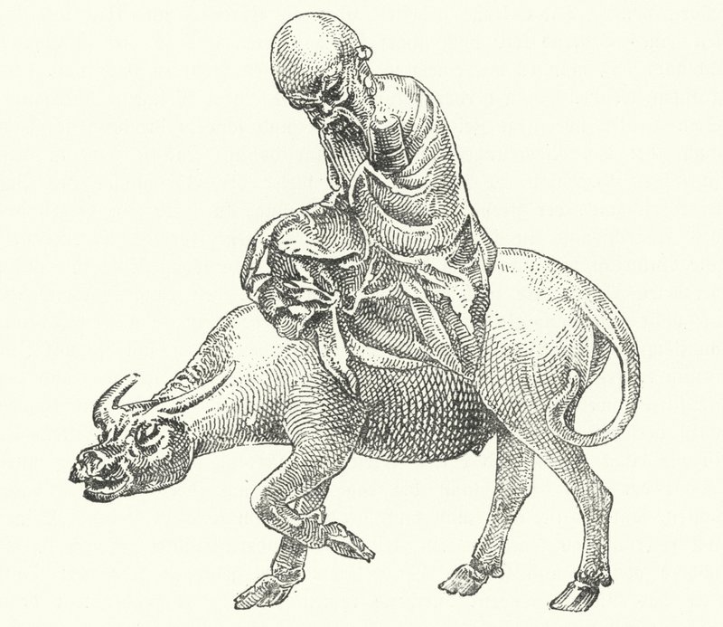 Laozi, eski Çin filozofu (gravür) by German School