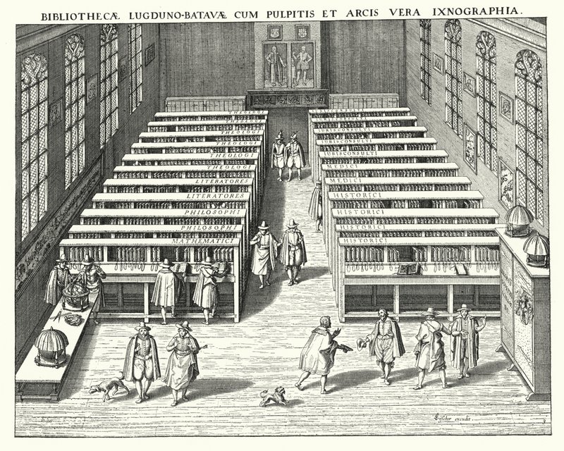 Leiden Üniversitesi Kütüphanesi (gravür) by German School