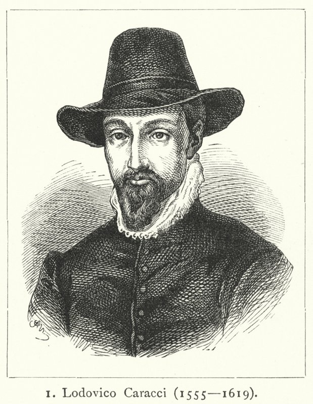 Lodovico Carracci, İtalyan Barok sanatçısı (gravür) by German School