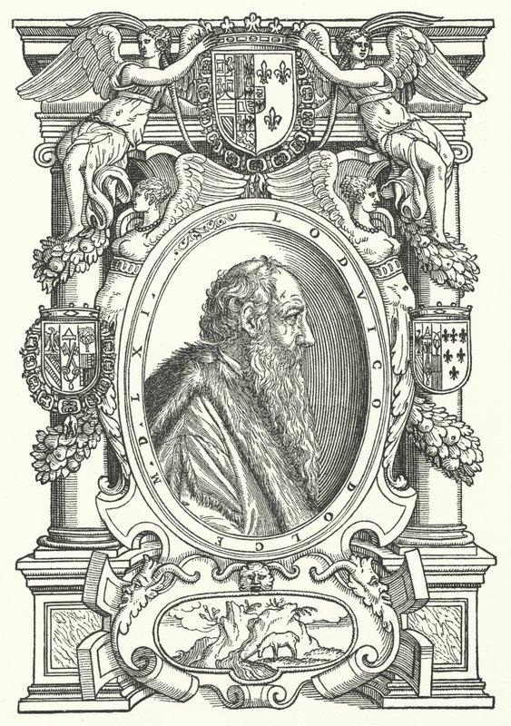 Ludovico Dolce, İtalyan yazar, resim kuramcısı ve hümanist (gravür) by German School