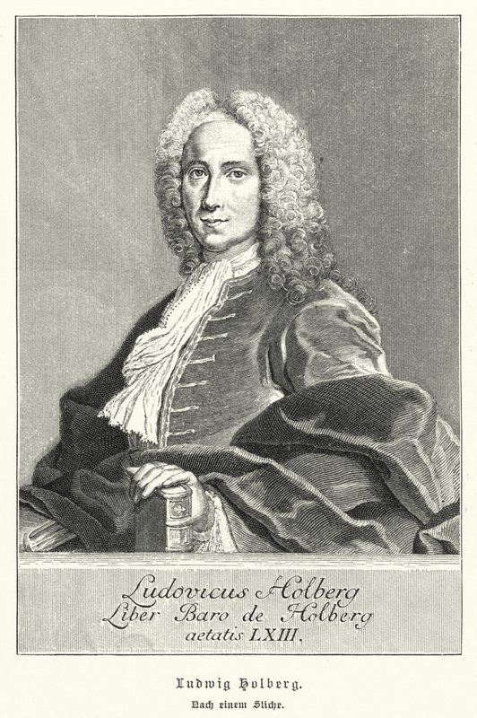 Ludvig Holberg, Danimarka-Norveç oyun yazarı, filozof ve tarihçi (lito) by German School